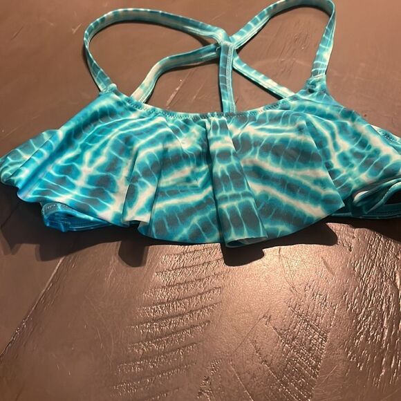 PINK Victoria’s Secret tie dye racerback flounce swim top SZ Xsmall - Picture 2 of 8